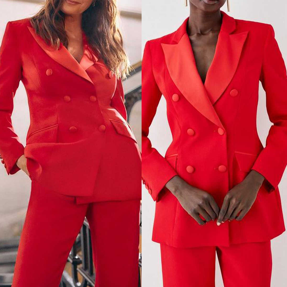 Women Formal Wear For Graduation - Calças femininas vermelhas formais, feitas sob