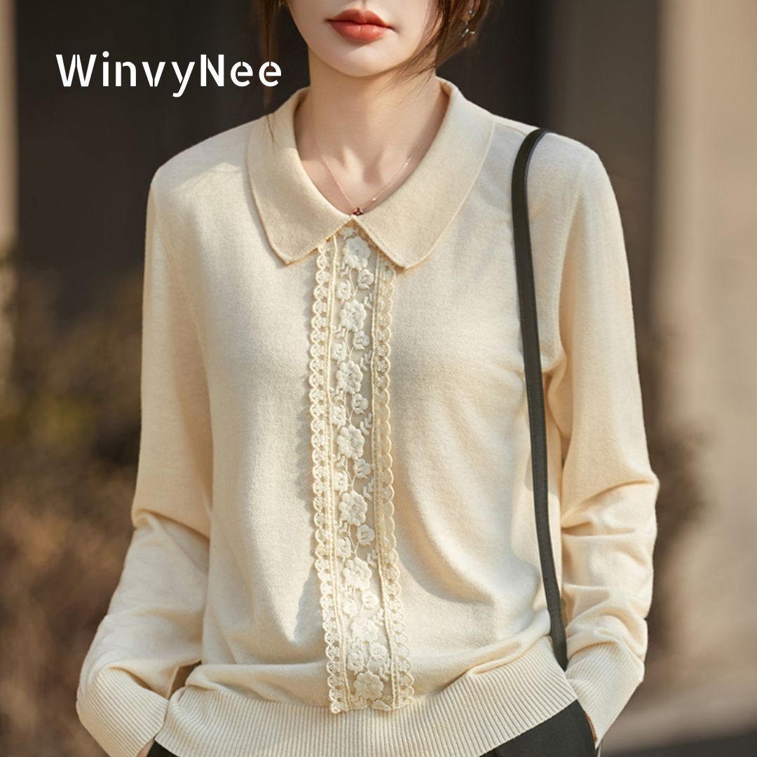 Women'S Formal Evening Wear Tops - Pulôver Feminino de Lã Fina Tricotado