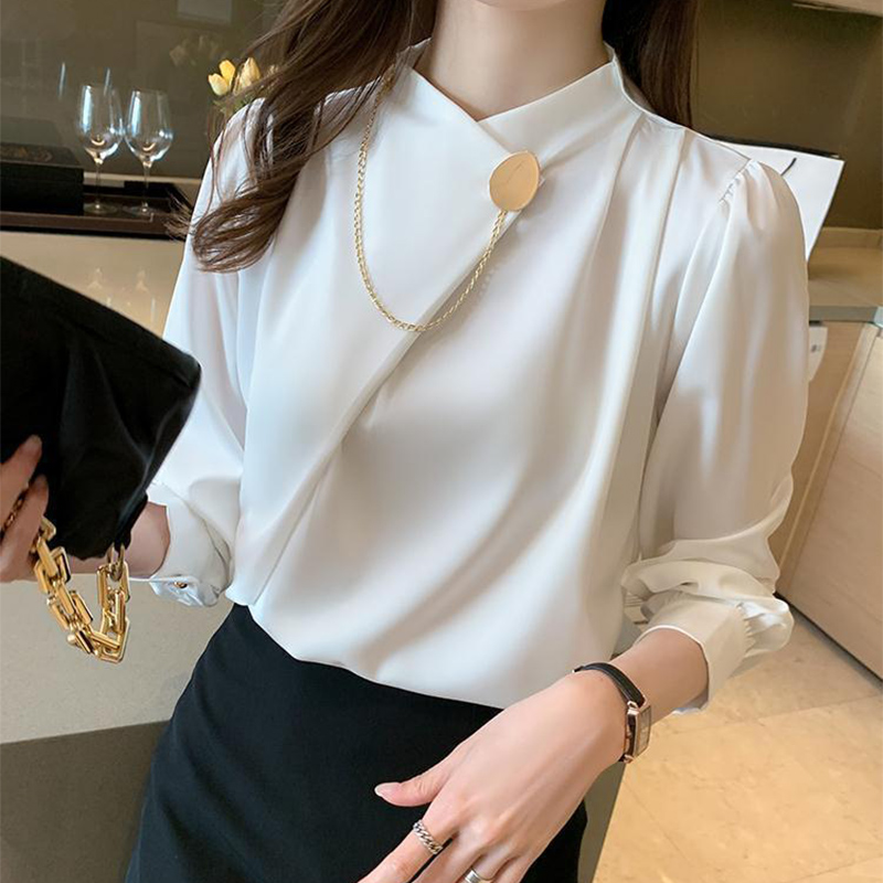 Women Formal Wear Winter - Cor sólida elegante manga longa trabalho
