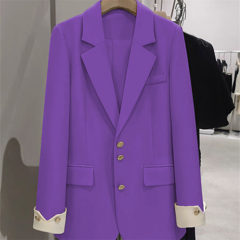 Women Formal Wear Winter - Moda senhoras blazer cor bloco manga