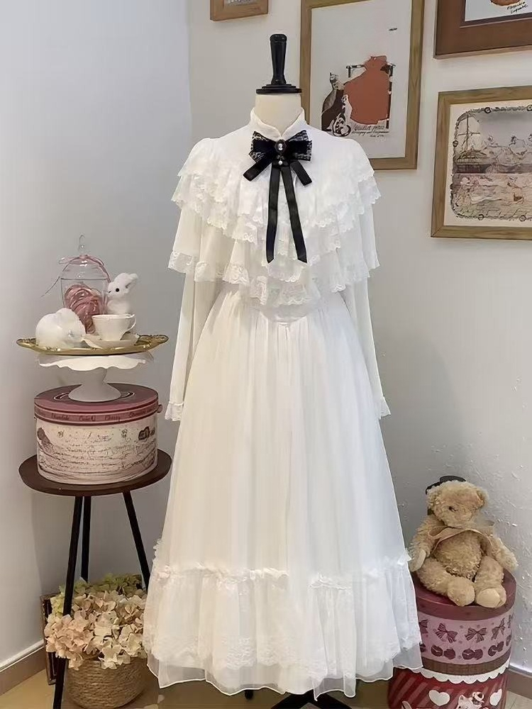 Women Formal Wear Winter - Japonês manga curta arco vestido de