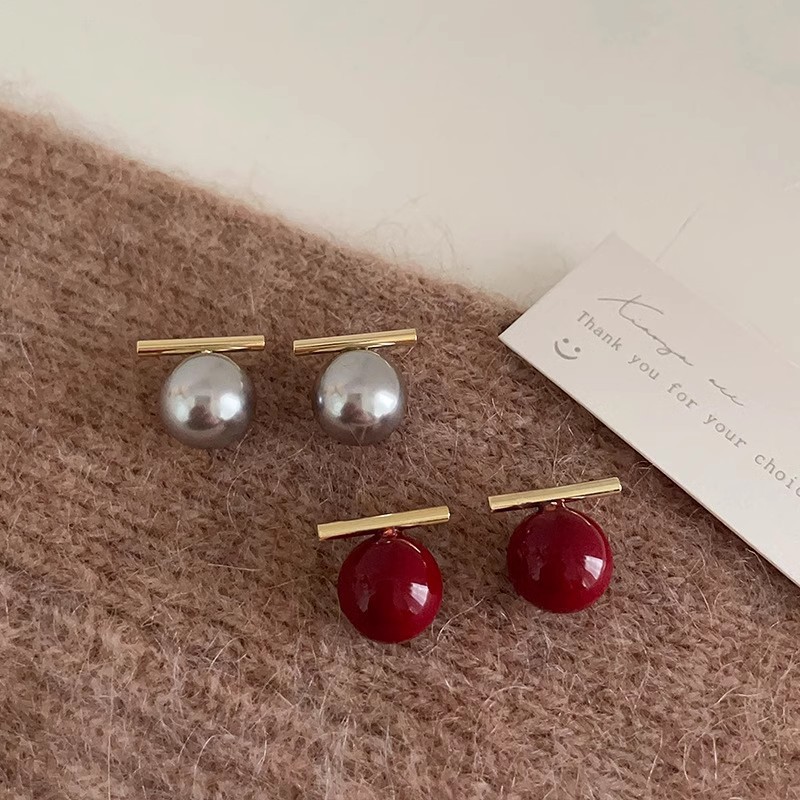 Pearl Earring Stud - Brincos de Pérola Coreanos de Prata