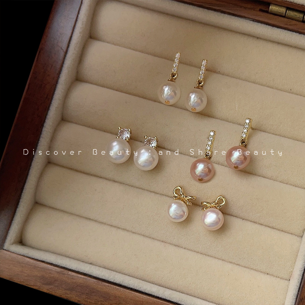 Pearl Earring Stud - Acessórios DIY: Brincos pequenos de pérola