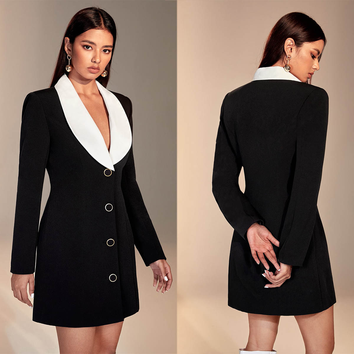 Vestido Blazer Feminino com Co - Women Formal Wear For Graduation avaliação e preço