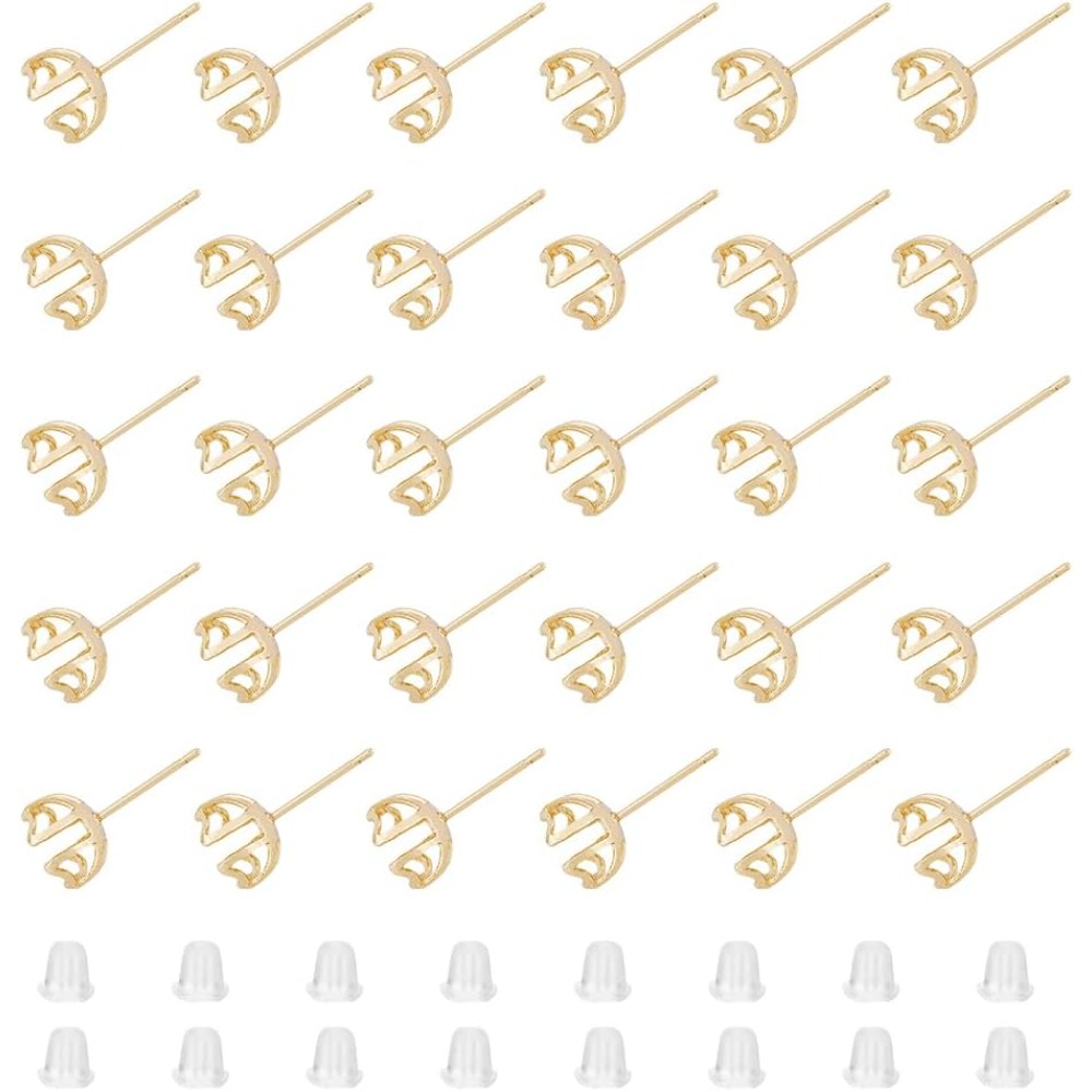 30 peças brinco montagem 4 cor - Pearl Earring Stud avaliação e preço
