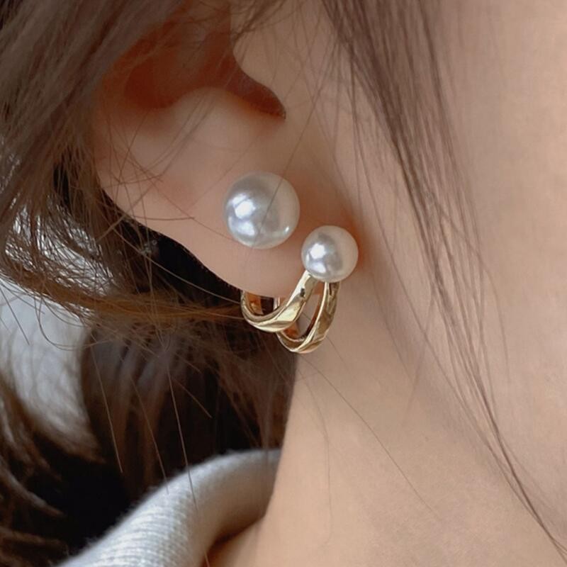925 agulha de prata coreano mo - Pearl Earring Stud avaliação e preço