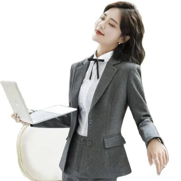 Novidade cinza formal blazers  - Women Formal Wear Winter avaliação e preço
