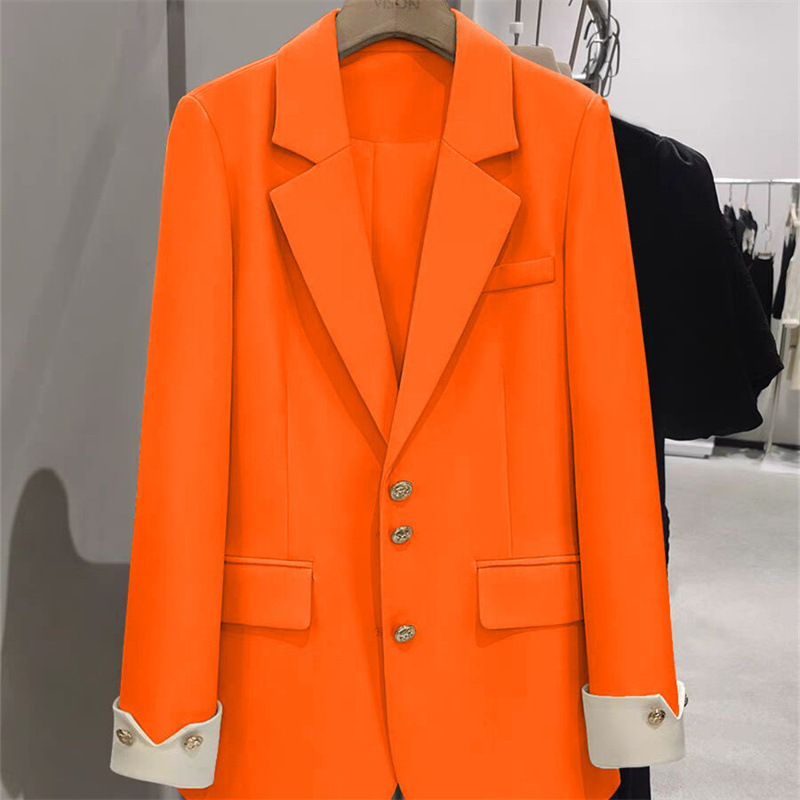 Moda senhoras blazer cor bloco - Women Formal Wear Winter avaliação e preço