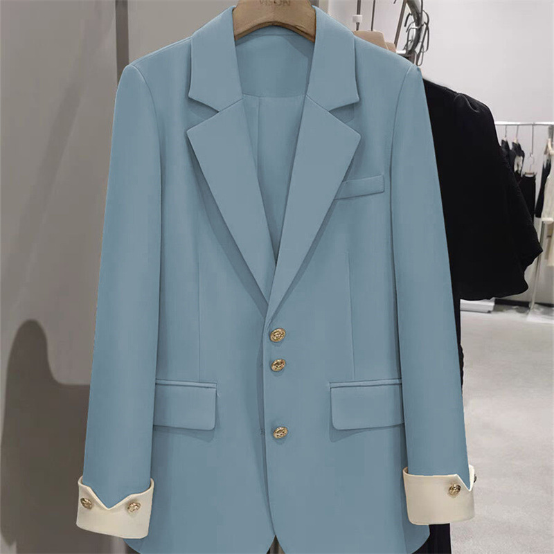 Moda senhoras blazer cor bloco - Women Formal Wear Winter avaliação e preço