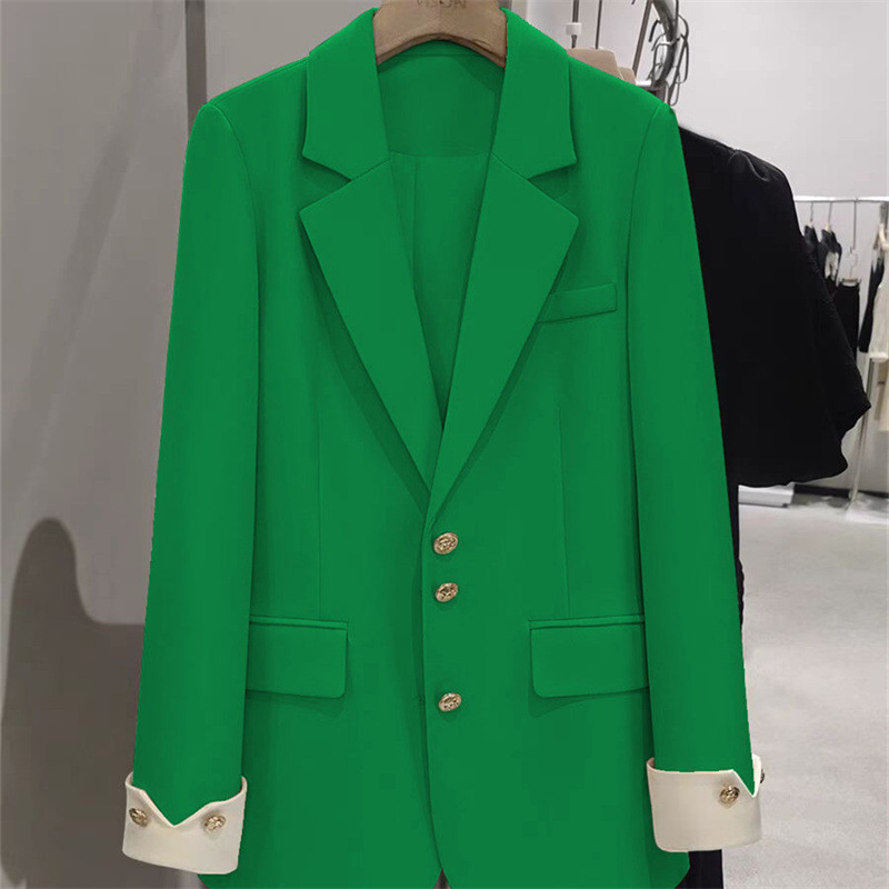 Moda senhoras blazer cor bloco - Women Formal Wear Winter avaliação e preço