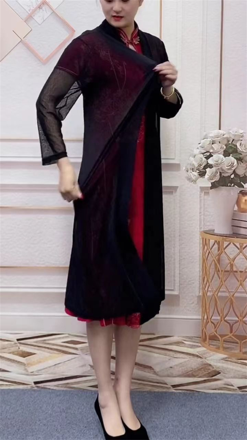Usando um novo xale de malha s - Elderly Women Formal Wear avaliação e preço
