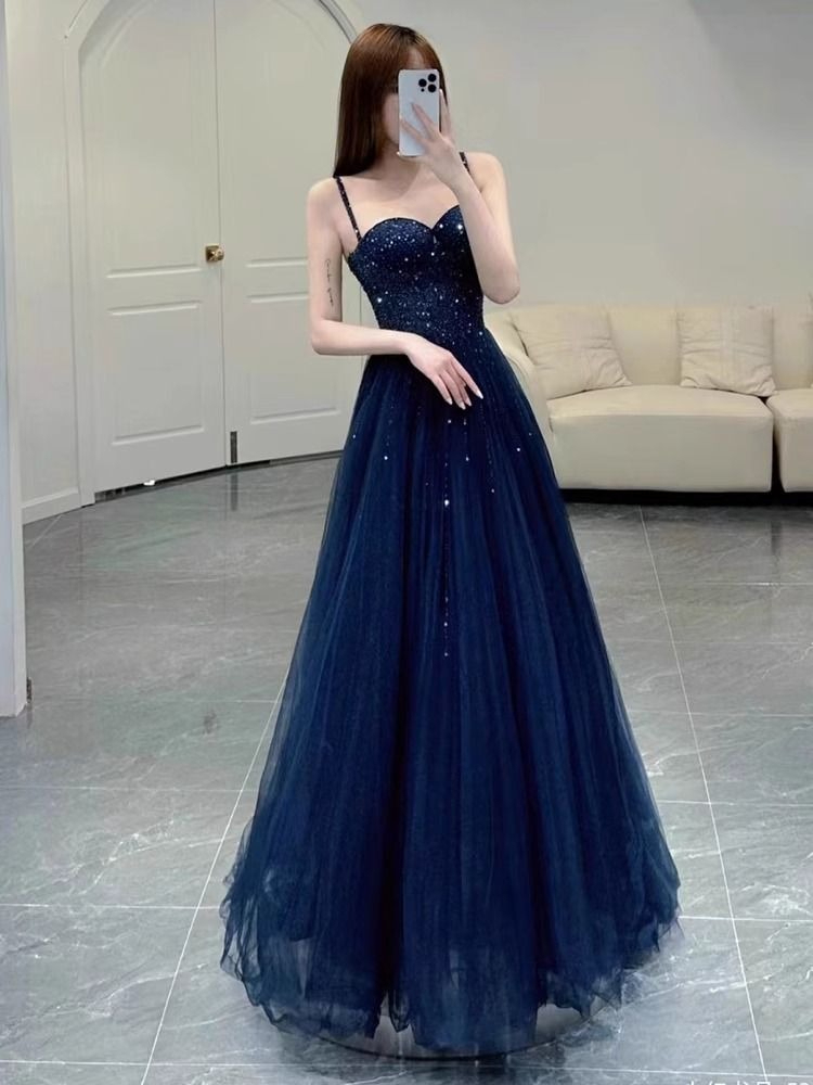 Vestido Formal Elegante Azul M - Women Formal Wear For Graduation avaliação e preço