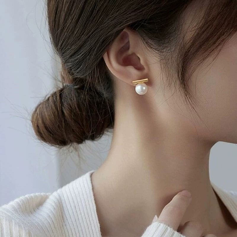 Brincos de Pérola Coreanos de  - Pearl Earring Stud avaliação e preço