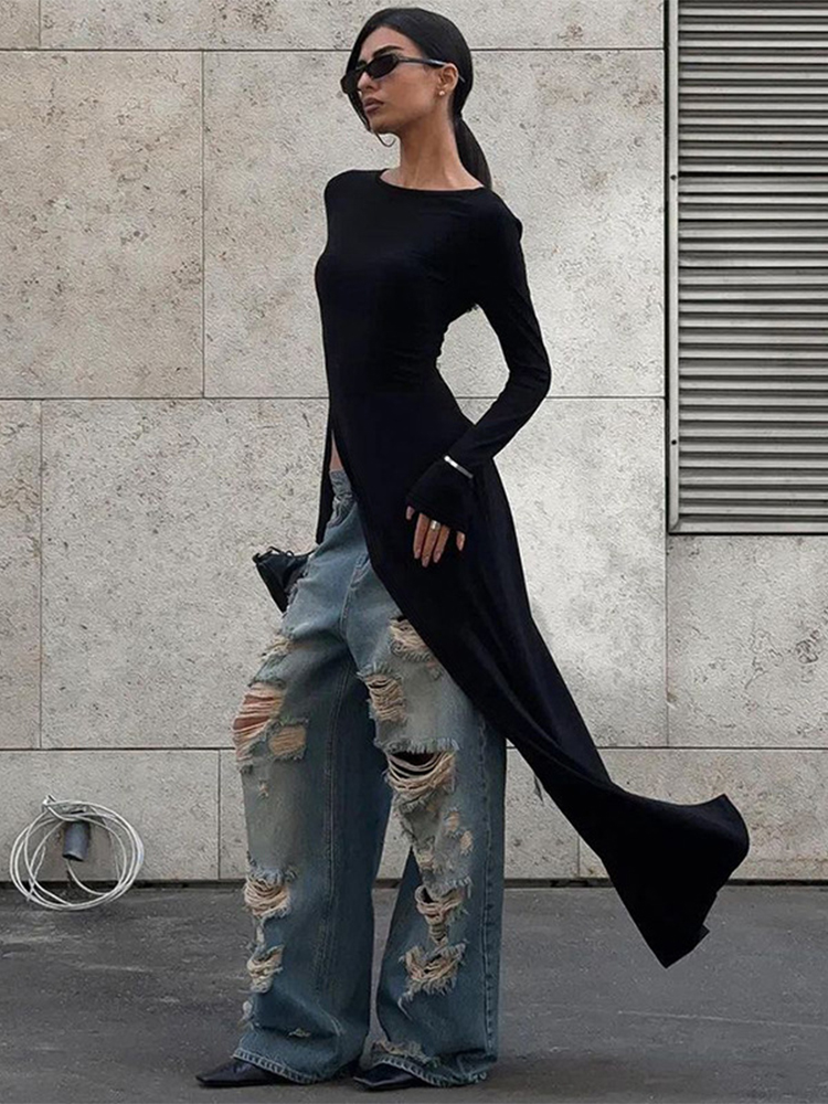 Trendix preto assimétrico maxi - Women Formal Wear Zara avaliação e preço